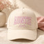 Beige Auntie Hat in Pink Floral