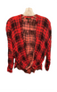 AQUA Plaid Twist-Front Top