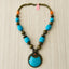 Vintage turquoise beaded pendant necklace