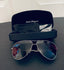 Salvatore Ferragamo Gold Metal Gancini Hinge Aviator Sunglasses With Hard Case