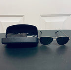 Salvatore Ferragamo Gold Metal Gancini Hinge Aviator Sunglasses With Hard Case - view 2