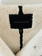 Sanctuary gray jacket with cream Sherpa trim and lining ￼