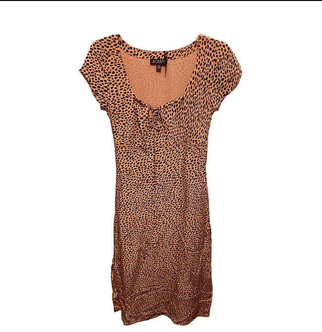 J.Crew tan and leopard midi dress ￼ Hover Image