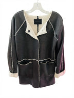 Sanctuary gray jacket with cream Sherpa trim and lining ￼