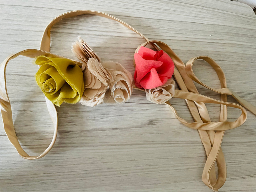 J.Crew 3D flower silk sash belt