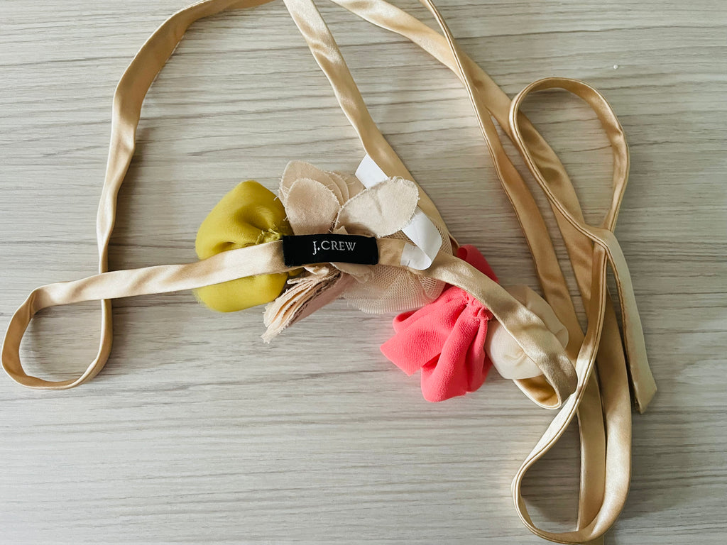 J.Crew 3D flower silk sash belt