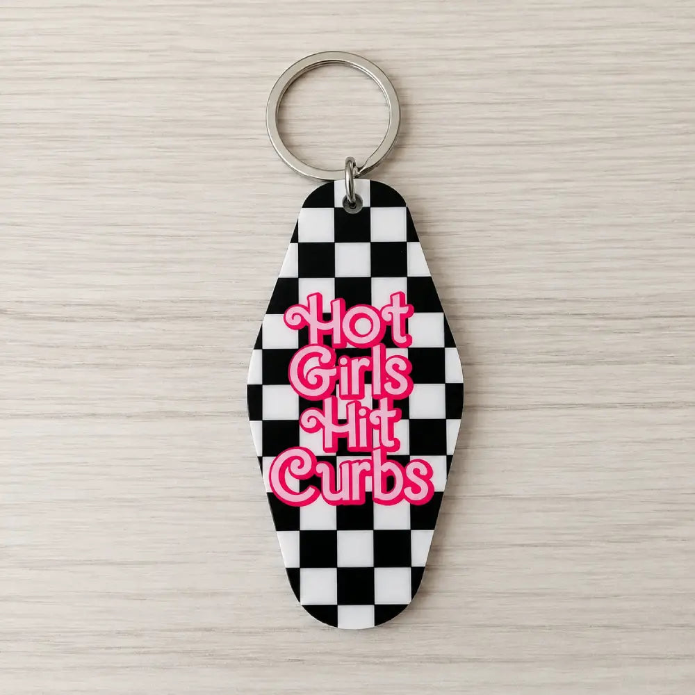 Hot girls hit curbs keychain