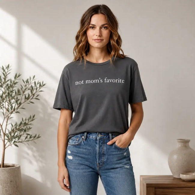 Unisex “not mom’s favorite” cotton tee Hover Image