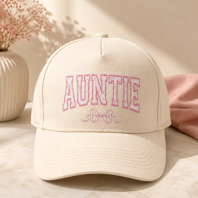 Beige Auntie Hat in Pink Floral Hover Image