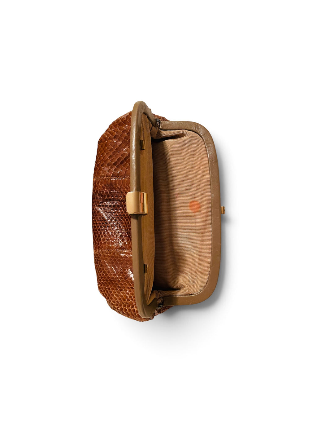 Vintage brown snakeskin clutch ￼