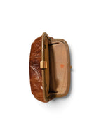 Vintage brown snakeskin clutch ￼