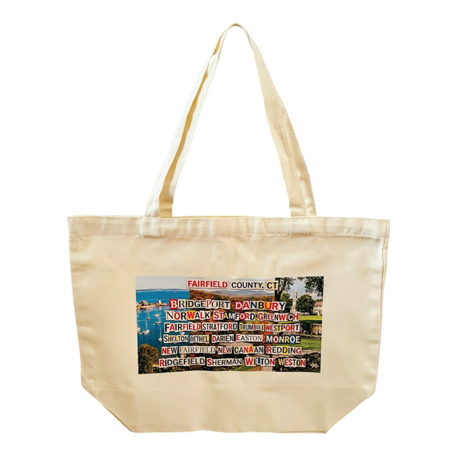 Fairfield County, CT Canvas Tote — Natural Hover Image
