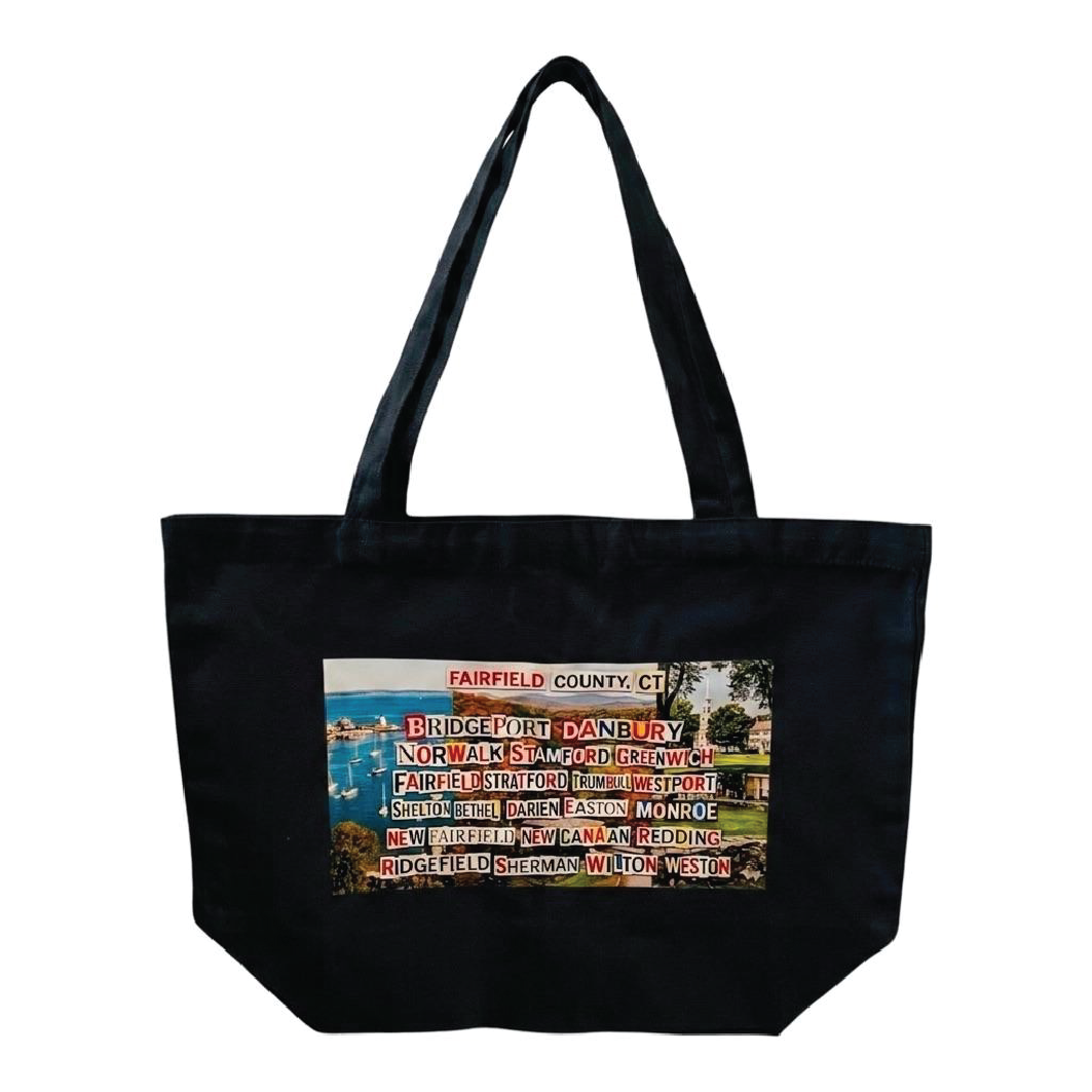 Fairfield County, CT Canvas Tote — Black