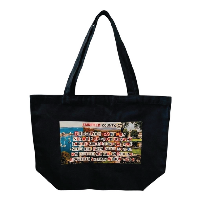 Fairfield County, CT Canvas Tote — Black Hover Image