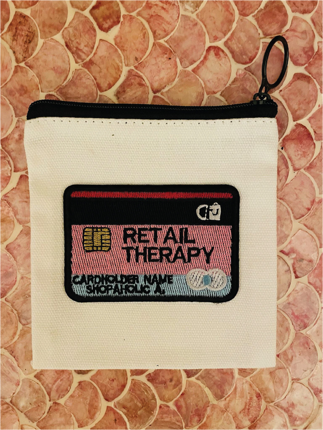 "Retail Therapy" Zip Coin Pouch Hover Image