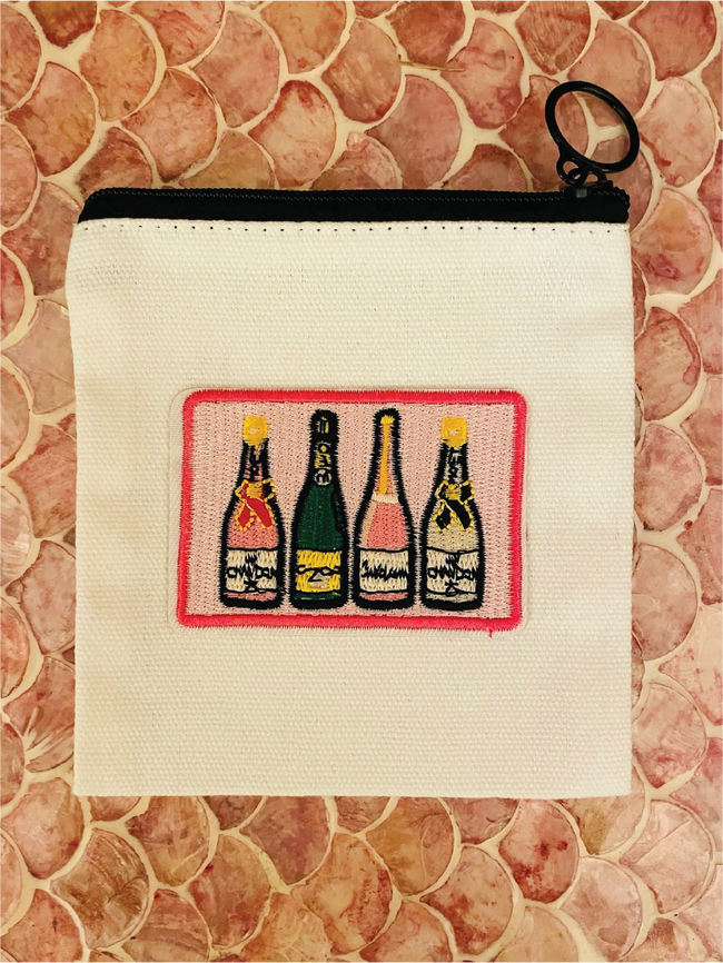 Champagne Bottles Zip Coin Pouch Hover Image