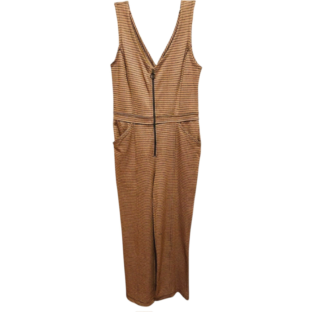 Houndstooth V-Neck Jumpsuit