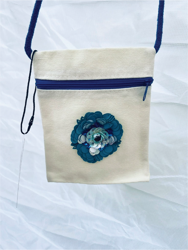 Sequin-Flower Canvas Mini Crossbody Hover Image