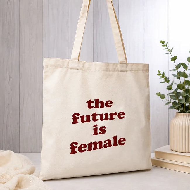 Statement Canvas Tote — "Future Is Female" Hover Image